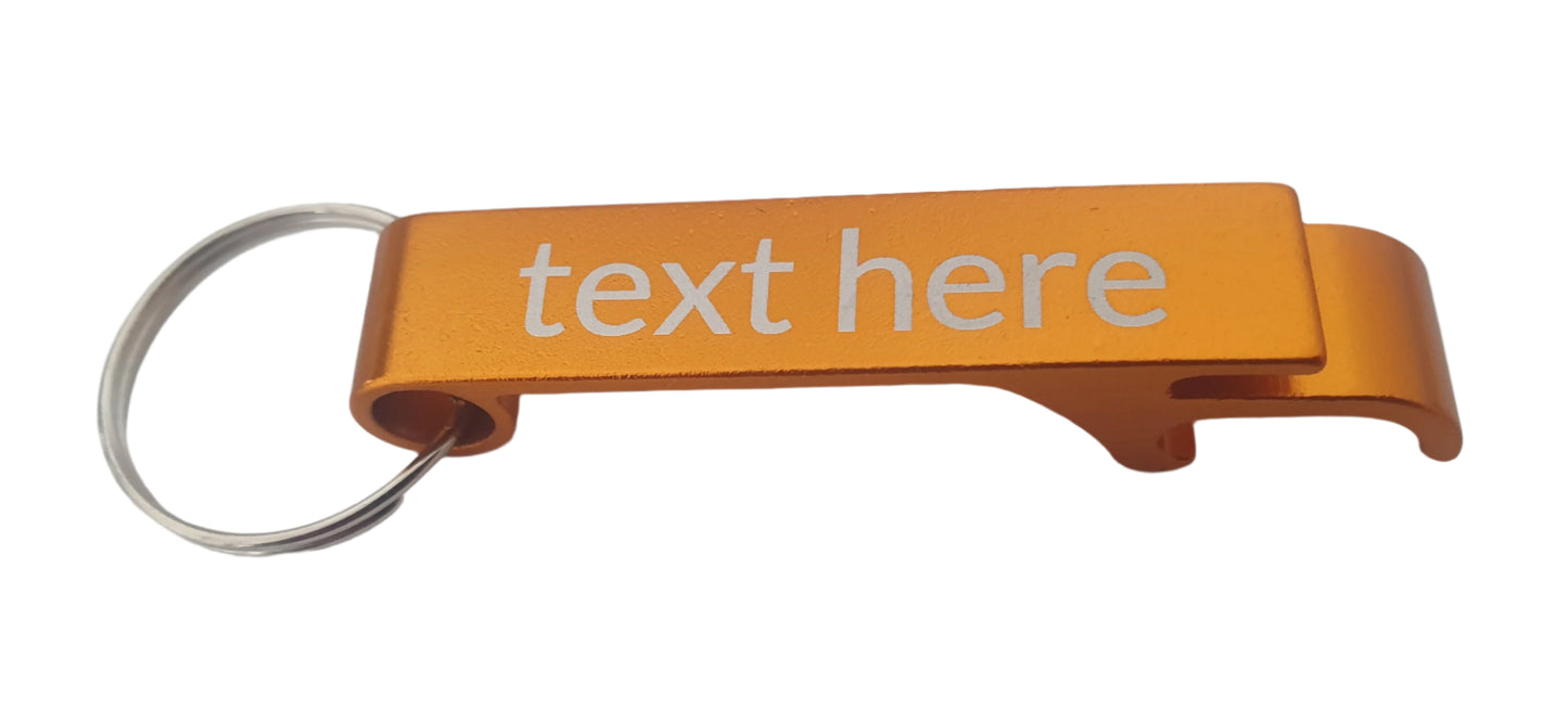 Personalised Aluminium Key Ring Bottle Opener - various colours