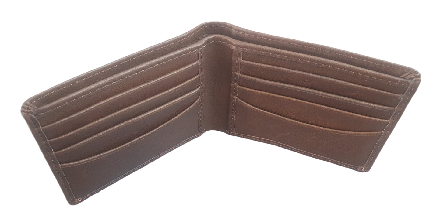 Personalised Brown PU Leather Wallet
