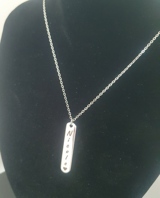 Personalised Stainless Steel Bar Necklace