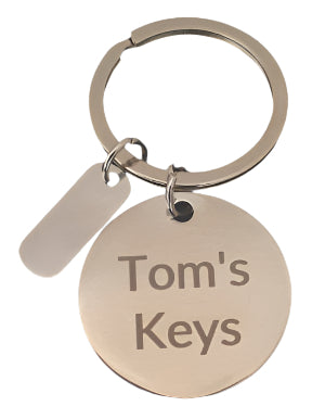 Personalised Stainless Steel Key Ring - with small tag