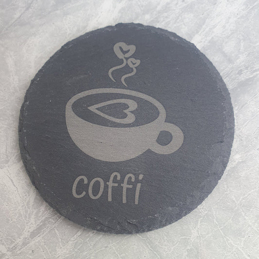 Slate Coaster - Coffi