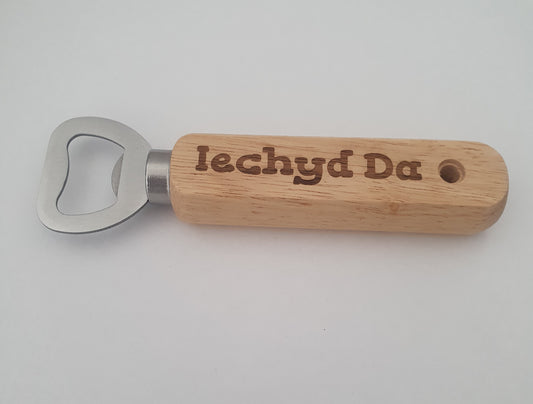 Wooden Bottle Opener - Iechyd Da