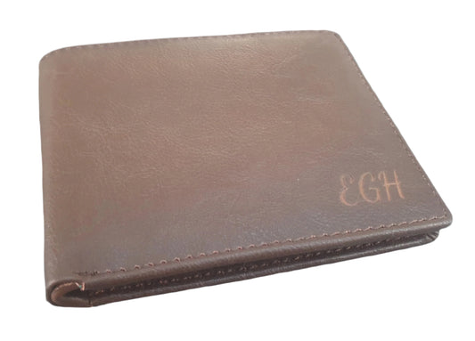 Personalised Brown PU Leather Wallet