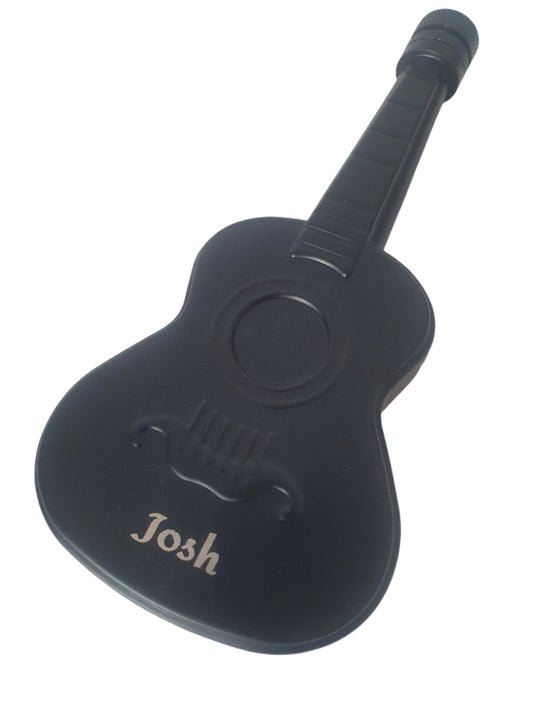Personalised 5oz Matt Black Guitar Hip Flask