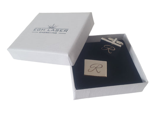 Personalised Cufflinks - Rectangle - Stainless Steel