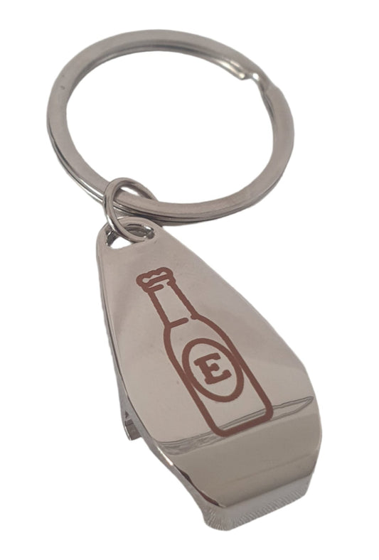 Personalised Chrome Keyring and Bottle Opener