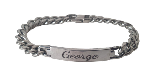Personalised Polished Stainless Steel Bracelet