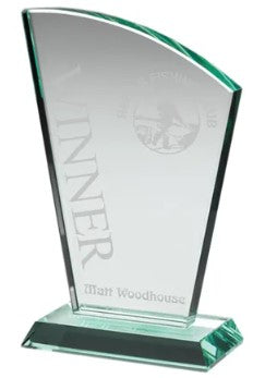 Personalised Flair Plaque Jade Glass Award
