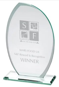 Personalised Jade Glass Plaque With Frosted Sides