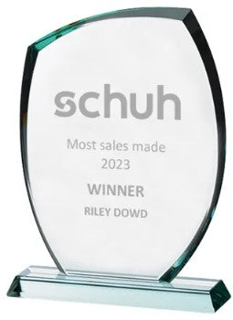 Personalised Stylish Jade Glass Plaque Award